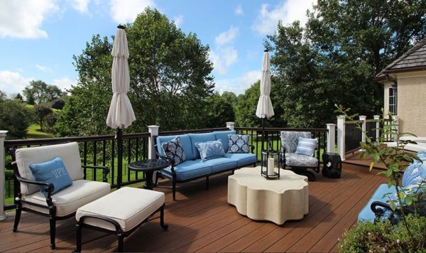 Extravagant deck with tables and seating