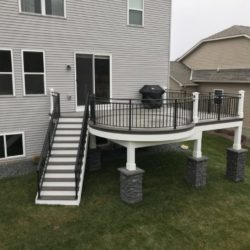 Elevated deck on a large home