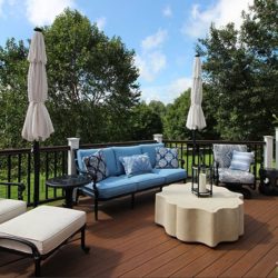 New deck with elegant patio furniture