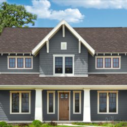 Large suburban home with new shingle roof