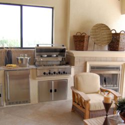 Beige outdoor kitchen
